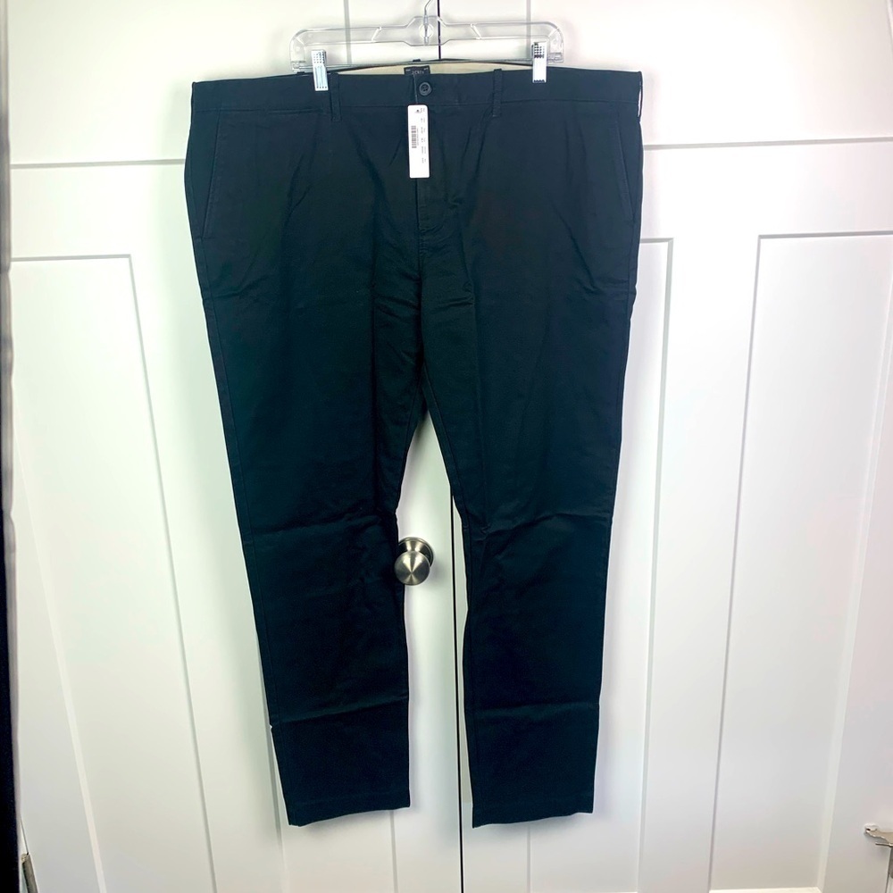 NWT J Crew Men’s Size 44 x 34 484 Slim-fit stretch chino pant Black